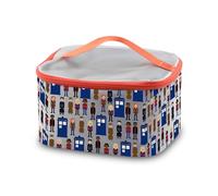 PXTIDY Organizador de maquillaje inspirado en el programa de televisión Dr. Who William Patrick Doctor Series, regalo para fanáticos de la caja de policía, gris, Neceser de maquillaje