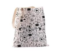 PXTIDY Percy - Bolsa de mano de película de Dios griego, símbolo de mitología, personaje, campamento, media sangre, regalo para amantes de la novela de terror, beige, Medium