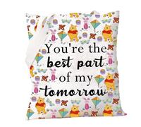 PXTIDY Pooh Bear - Bolsa de la amistad con personajes de dibujos animados "You're the Best Part of My Tomorrow", beige, Medium