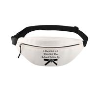 PXTIDY Riñonera de karate, un cinturón negro es un cinturón blanco que se negó a renunciar a los regalos de karate, regalos de taekwondo, regalos de artes marciales, beige
