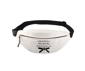 PXTIDY Riñonera de karate, un cinturón negro es un cinturón blanco que se negó a renunciar a los regalos de karate, regalos de taekwondo, regalos de artes marciales, beige