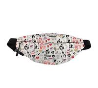 PXTIDY Riñonera de personajes de terror, con imágenes de regalo, serie de películas, regalo para fanáticos, película de terror, regalo temático de película musical, beige, Talla única, Riñonera