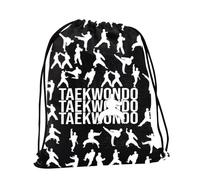 PXTIDY Taekwondo Gifts - Mochila con cordón para artes marciales, regalo de taekwondo, bolsa de gimnasio, juego de taekwondo, Negro, Talla única