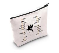 PXTIDY Team Foster Kee-fe Bolsa de maquillaje Keeper of The Lost Cities Personajes Bolsa de cosméticos KOTLC Novel Inspired Bookish Gift, beige, One_Size, Bolsa de maquillaje