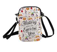 PXTIDY Theatre Gift History Has Its Eyes on You, bolso cruzado para teatro, merchandising musical, regalo para amantes del teatro, bolsa de hombro, beige, Small