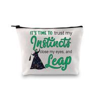 PXTIDY Witch - Bolsa de maquillaje inspirada en musicales, It's Time to Trust My Instincts Witchy Gift Broadway Musical Merch Fans Gift, beige, One_Size