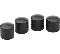 Pxyelec 4 pomos de control de guitarra de metal negro para control de tono de volumen, piezas de bajo y guitarra
