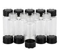 Pxyelec Botellas de vidrio transparente para muestras de líquidos, con tapa de rosca, capacidad de 10 ml, paquete de 10 unidades (transparente)