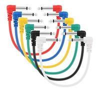 Pxyelec Cable de conexión de audio corto para guitarra de 30 cm, 6,35 mm (1/4") para pedales de efecto, paquete de 6