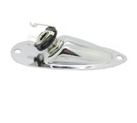 Pxyelec Conector jack de entrada de salida de pastilla de guitarra estilo barco de 6,35 mm para guitarra FD Strat (plateado)