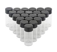 Pxyelec Frascos de vidrio para muestreo líquido transparente con capacidad de tapón de rosca negro de graduación, 5 ml (1/6 onza), paquete de 30