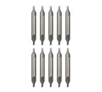 Pxyelec Juego de 10 brocas centrales, brocas centrales HSS, avellanadores de ángulo de 60 grados, herramienta para torno de metal, tamaño 39 mm x 5 mm x 2 mm