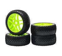 Pxyelec Neumáticos de goma para coche RC todoterreno a escala 1:8, color verde (paquete de 4)