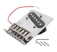 Pxyelec Puente de guitarra eléctrica cromado con pastilla para guitarra Telecaster