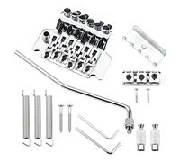 Pxyelec Puente de trémolo de guitarra eléctrica cromada con barra doble Strat Bloqueo Floyd Rose Tipo