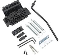 Pxyelec Puente de trémolo para guitarra eléctrica negra con barra doble Strat Bloqueo Floyd Rose