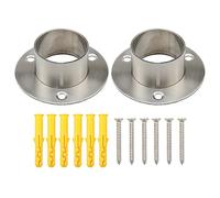 Pxyelec Soporte de brida para barra de armario de acero inoxidable para tubo de acero de 38 mm de diámetro, paquete de 2