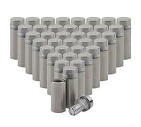 Pxyelec Tornillos de soporte para carteles, accesorios de montaje, publicidad, vidrio, acrílico, clavos de acero inoxidable, 12 mm de diámetro, 33 mm de longitud, paquete de 40