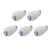 Pxyelec White Fittings - Conector de mamparo de 1/4 pulgadas, filtro de agua RO de conexión rápida, paquete de 5