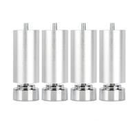 Pxzybd 4 Patas De Muebles Regulables,Patas De Mesa Metálicas Negras/Plateadas De 6/8/10/12/15/18/20/25/30/35/40cm,Pies De Repuesto para Muebles De Bricolaje Cocina Baño,Perno M10,Silver-35cm(13.8in)