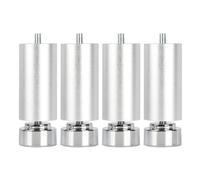 Pxzybd 4 Patas De Muebles Regulables,Patas De Mesa Metálicas Negras/Plateadas De 6/8/10/12/15/18/20/25/30/35/40cm,Pies De Repuesto para Muebles De Bricolaje Cocina Baño,Perno M10,Silver-25cm(9.8in)