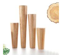 Pxzybd 4 Piezas Patas De Mesa Madera 6/8/10/12/15/20/25/30/40/50/60cm,Patas De Repuesto para Muebles De Bricolaje,Patas De Sofá,Pies De Muebles,con Tornillos y Protectores,Wooden-60cm(23.6in)