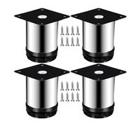 Pxzybd Patas De Acero Inoxidable para Muebles,Patas De Mesa Regulables,4 Piezas Pies De Muebles 5/6/8/10/12/15/18/20/25/30/35/40/45/50cm,Patas De Repuesto Bricolaje,con Tornillos,Silver-12cm(4.7in)