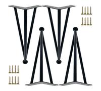 Pxzybd Patas De Mesa De Metal 10/15/20/25/30/35/40/45/55/60/65cm,4 Piezas Patas De Muebles Regulables,Pies De Repuesto para Muebles De Bricolaje,Patas para Sofás,con Tornillos,Black-20cm(7.9in)