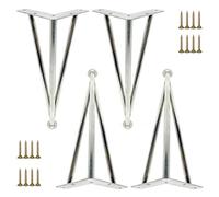 Pxzybd Patas De Mesa De Metal 10/15/20/25/30/35/40/45/55/60/65cm,4 Piezas Patas De Muebles Regulables,Pies De Repuesto para Muebles De Bricolaje,Patas para Sofás,con Tornillos,Silver-35cm(13.8in)