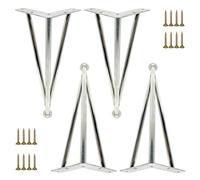 Pxzybd Patas De Mesa De Metal 10/15/20/25/30/35/40/45/55/60/65cm,4 Piezas Patas De Muebles Regulables,Pies De Repuesto para Muebles De Bricolaje,Patas para Sofás,con Tornillos,Silver-60cm(23.6in)