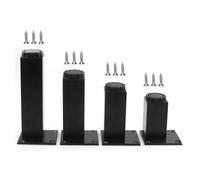 Pxzybd Patas para Muebles Negro/Plata,Patas De Mesa De Metal 5/6/8/10/12/15/18/20/25/30/35/40cm,4 Pies De Repuesto para Muebles DIY,con Tornillos,Patas De Muebles Ajustables Altura,Black-12cm(4.7in)
