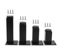 Pxzybd Patas para Muebles Negro/Plata,Patas De Mesa De Metal 5/6/8/10/12/15/18/20/25/30/35/40cm,4 Pies De Repuesto para Muebles DIY,con Tornillos,Patas De Muebles Ajustables Altura,Black-8cm(3.1in)