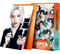 PYAJUU Stray Kids - 92 tarjetas fotográficas K-POP Straykids THIS & That Album Lomo, regalo para estadía, 60 tarjetas fotográficas con 32 calcomanías SKZ THIS AND That Merch,THIS & That