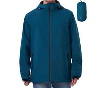 PYALT Chubasquero impermeable para hombre Chaqueta ligera de ocio Chubasquero transpirable para ciclismo con capucha Navy Blue M