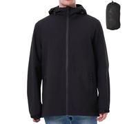 PYALT Chubasquero impermeable para hombre Chaqueta ligera de ocio Chubasquero transpirable para ciclismo con capucha Black M