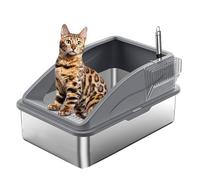 Pyasuye Caja De para Gatos Semicerrada A Prueba Fugas Cucharas Acero Inoxidable Incluidas Diseño Combatir Olores Contenedor Gatitos Caja Semicerrada Gatos
