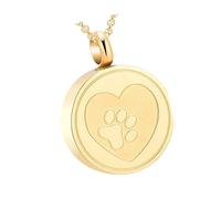 Pyasuye Collar Conmemorativo para Mascotas De Acero Inoxidable Medallones Cremación con Estampado Patas Cenizas Titulares Pieles para Perros Gatos Recuerdos Pérdida Recuerdos