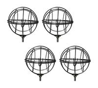 Pyasuye Soporte para bolas de sebo de hierro, construcción resistente a la intemperie para decoración de jardín y alimentación de pájaros silvestres, 4 comederos de jardín