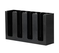 Pyatofly 1 organizador de tazas de café y tapa, dispensador de vasos de papel desechable, 4 compartimentos, color negro