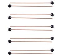 Pyatofly 10 Piezas de Cabeza de Goma Suave Palos de Madera Manejar de Campana Mazos para Glockenspiel XilóFono Campana Negro