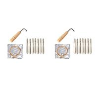 Pyatofly 14 Cuerdas de Metal + 14 Unidades de Cadena de + Llave de afinación, para Lyre Harp Small Harp Instrumento de Cuerdas Musicales