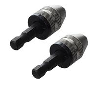Pyatofly 2 adaptadores hexagonales de cambio rápido para brocas sin llave, 6 mm, color plateado y negro