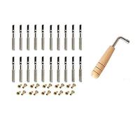 Pyatofly 20 Piezas Clavos Clavija de AfinacióN y 20 Piezas Remaches, Llave de AfinacióN en Forma de L, para Arpa de, Arpa PequeñA, Instrumento de Cuerda