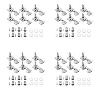 Pyatofly 24 piezas de clavijas de afinación de guitarra acústica plateadas (12 para izquierda + 12 para derecha)