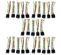 Pyatofly 25 Pcs 5 Pin Alambres Cable Rele Enchufe Arnes Conector DC 12V para Coche Auto
