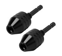 Pyatofly 2X 0.3-8mm 1/4 Pulgadas Keyless Drill Chuck Destornillador Impact Driver Adapter Hex Shank Drill Grinder Quick Change Adapter Convertir -Negro