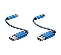 Pyatofly 2X Adaptador de Audio USB Una Conector de Auriculares de 3,5 mm, Tarjeta de Sonido Estéreo Externa para PC, Computadora Portátil, para, para, Etc. (0,6 Pies, Azul)