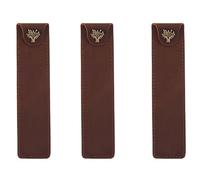 Pyatofly 3 x Monedero en piel auténtica un lápiz individual estuche para bolígrafo con una presión para bolígrafo, una bola estilográfica Roller-Brown, marrón
