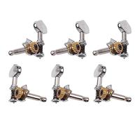 Pyatofly 3L3R 6 Piezas 1:18 Clavijas de AfinacióN de Cuerdas de Guitarra Clavijas de AfinacióN de Cabezas de MáQuina Perillas Teclas de AfinacióN para Guitarra AcúStica o EléCtrica Plata