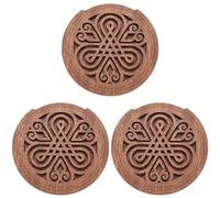 Pyatofly 3X Guitarra de Madera Soundhole Sonido Cubierta Agujero para Bloque Comentarios Buffer de Madera de Caoba para EQ acústica Folk Guitarras 7